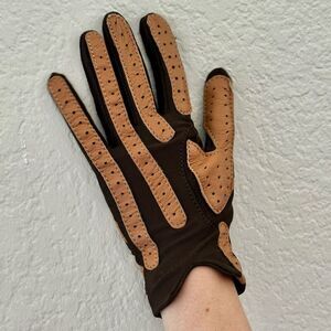 Vintage Isotoner "For Beautiful Hands" by Aris Brown & Tan Gloves